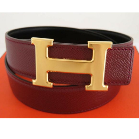 Hermes Accessories - 💯AUTH HERMES BORDEAUX REVERSIBLE CONSTANCE H BELT